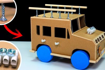 crea un coche electrico casero de juguete con materiales reciclados y un poco de creatividad