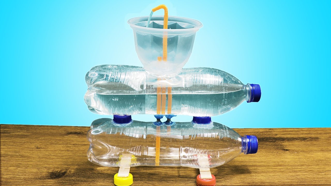 Crea una fuente de Herón casera con materiales reciclados ¡sin gasto y sin electricidad! 1 crea una fuente de heron casera con materiales reciclados sin gasto y sin electricidad